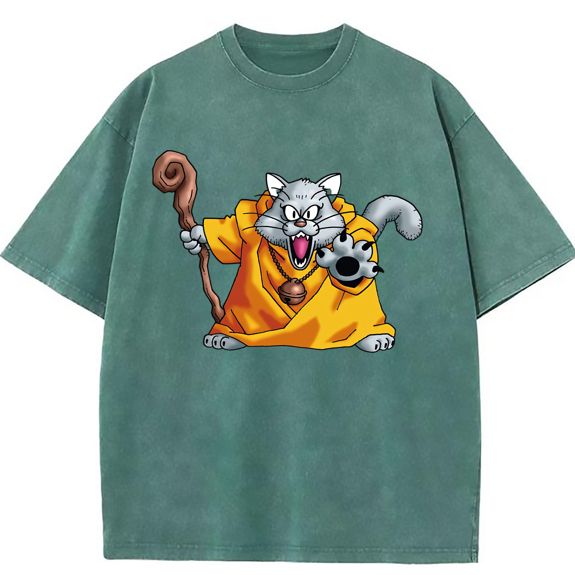 （画像用） ドラゴンクエスト Doragon Kuesuto Dragon Quest 綿100% ヴィンテージ風 半袖Tシャツ（フロントプリント）
